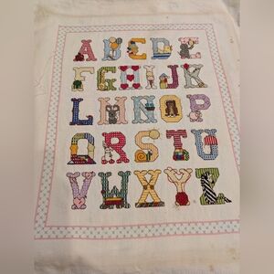 Vintage Colorful Alphabet Cross Stitch Art
